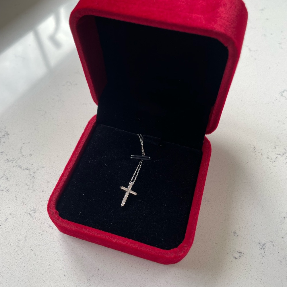 Petite Diamond Cross Necklace